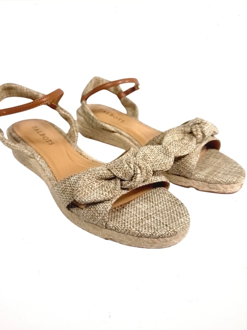 TALBOTS Pamela Knot Linen Espadrille Sandals Women’s Size 9